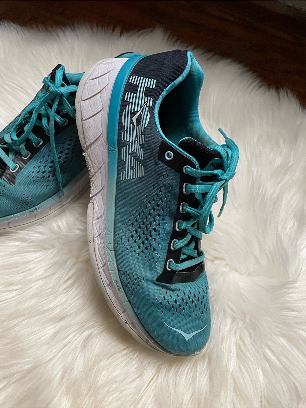 Hoka One One Women's Teal and Black Running Shoes